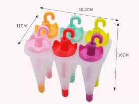 Molde silicona 6 helados paraguas